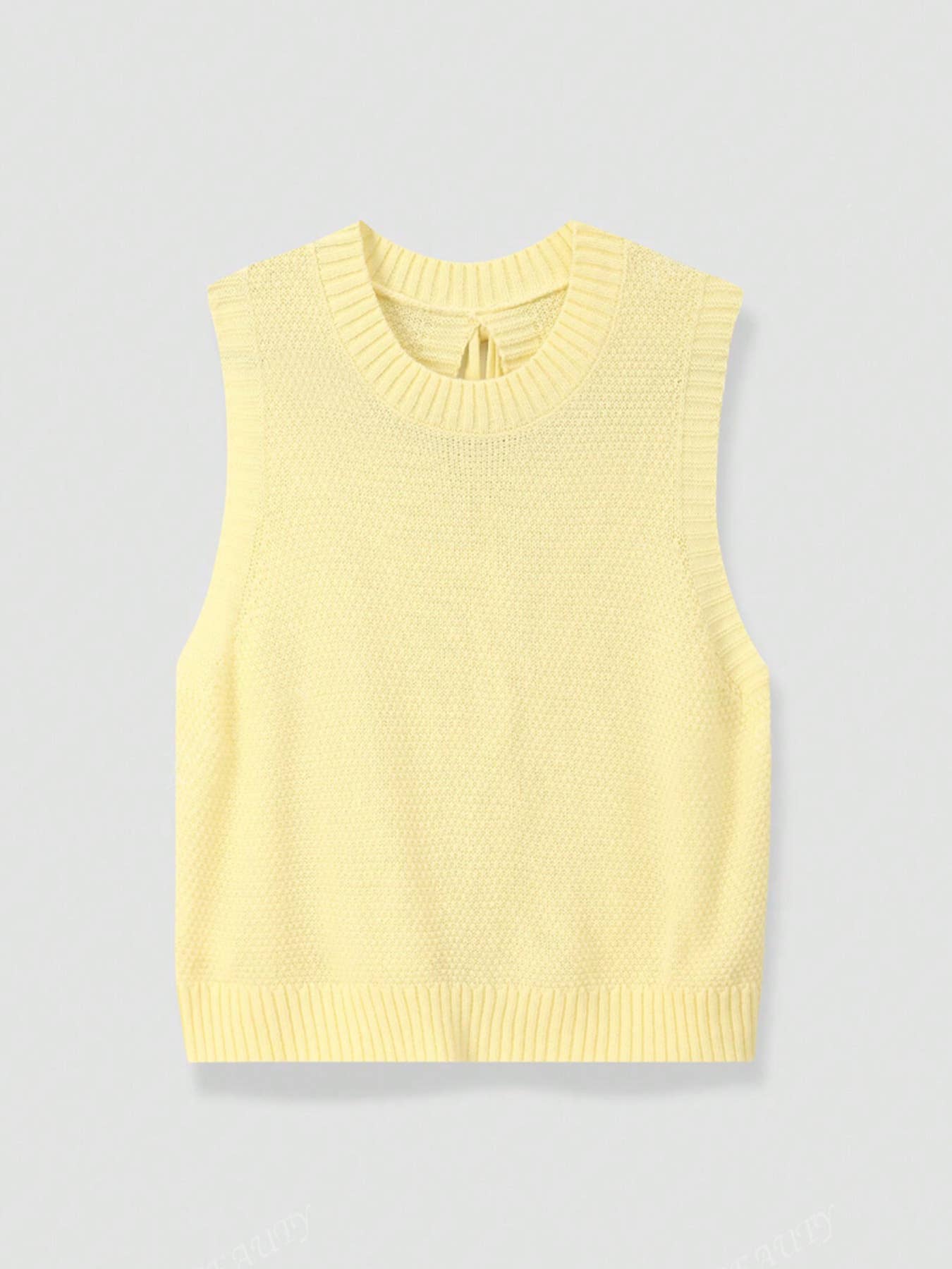 Maris Sleeveless Knit Top With Back Cutout Tie Design