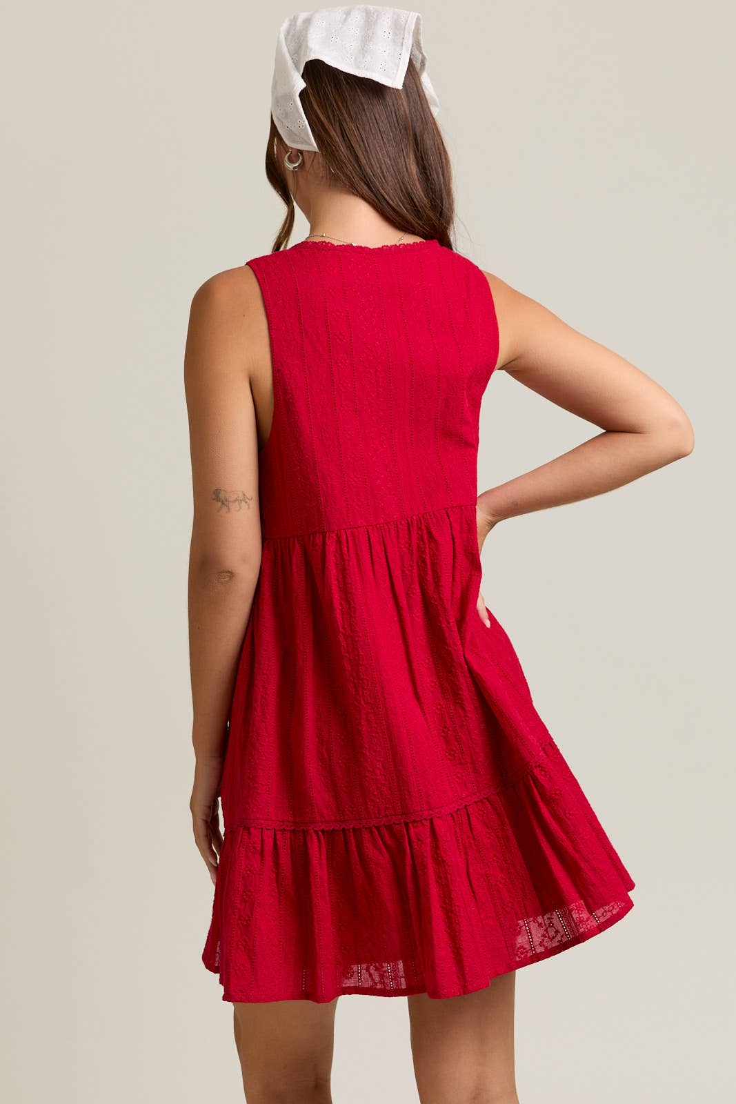 MEGAN SLEEVELESS MINI DRESS WITH TRIM DETAIL