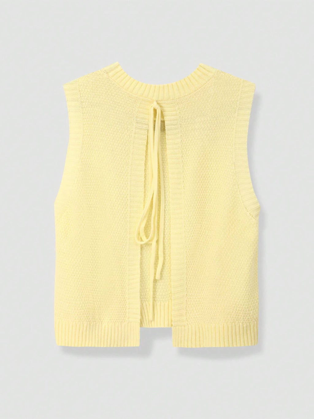 Maris Sleeveless Knit Top With Back Cutout Tie Design