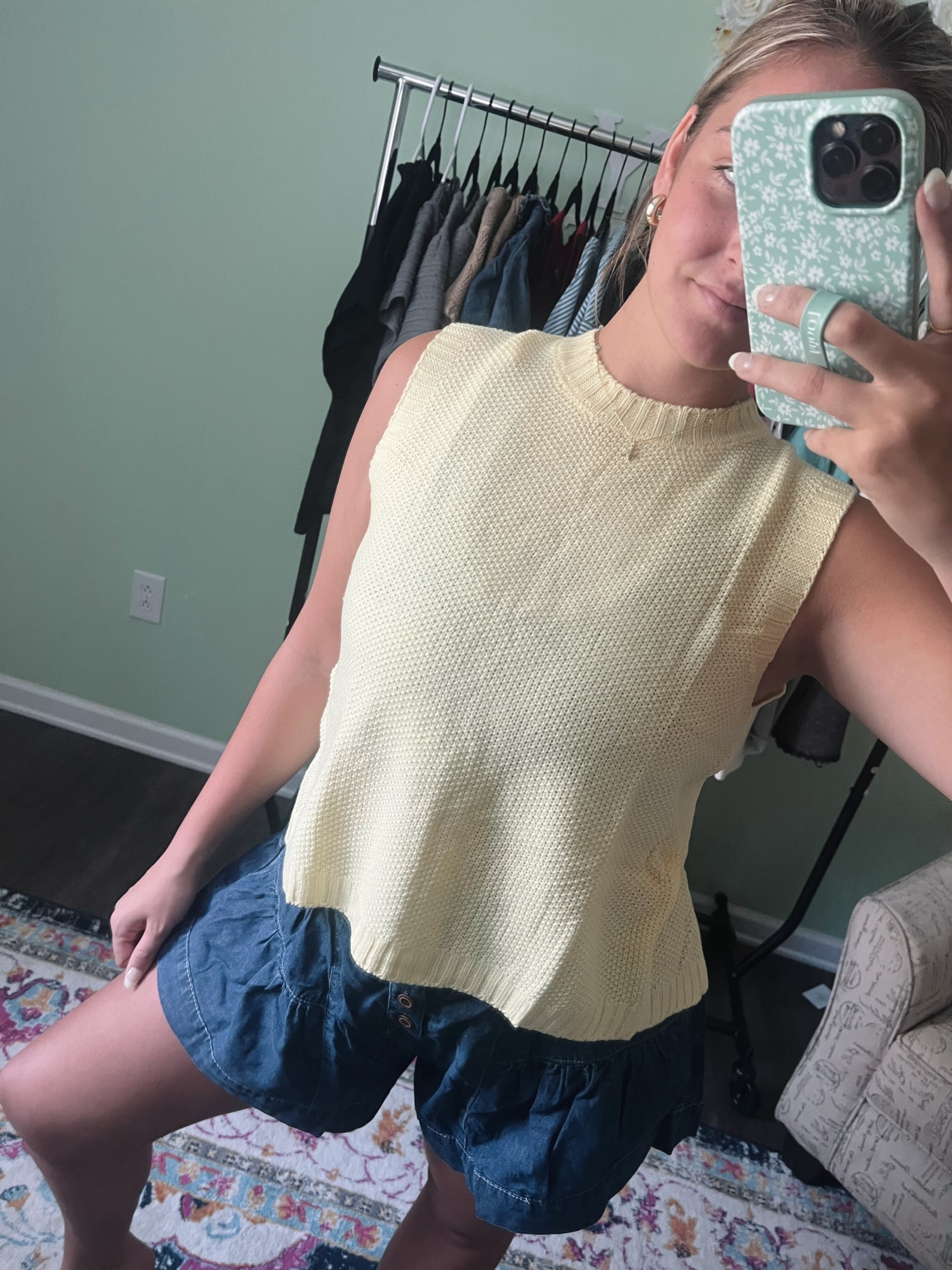 Maris Sleeveless Knit Top With Back Cutout Tie Design
