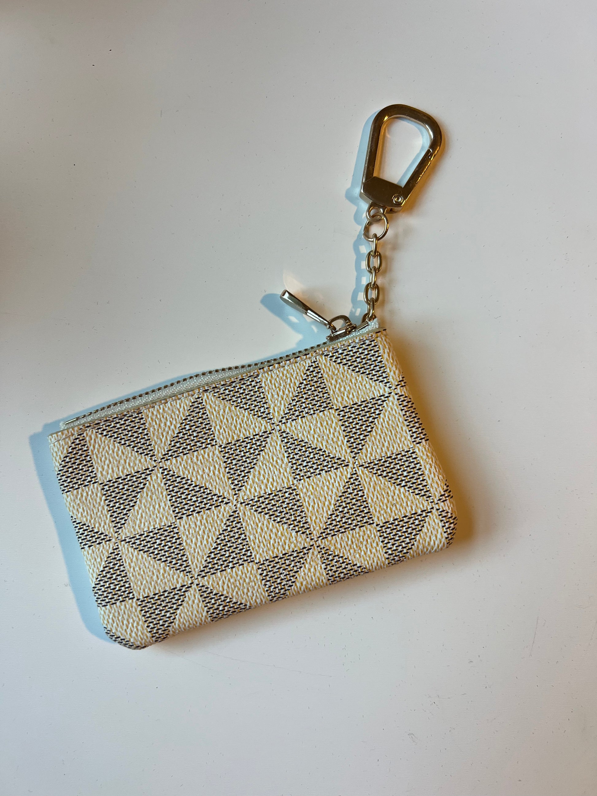 Monogram Vegan Leather Keychain Coin Card Holder