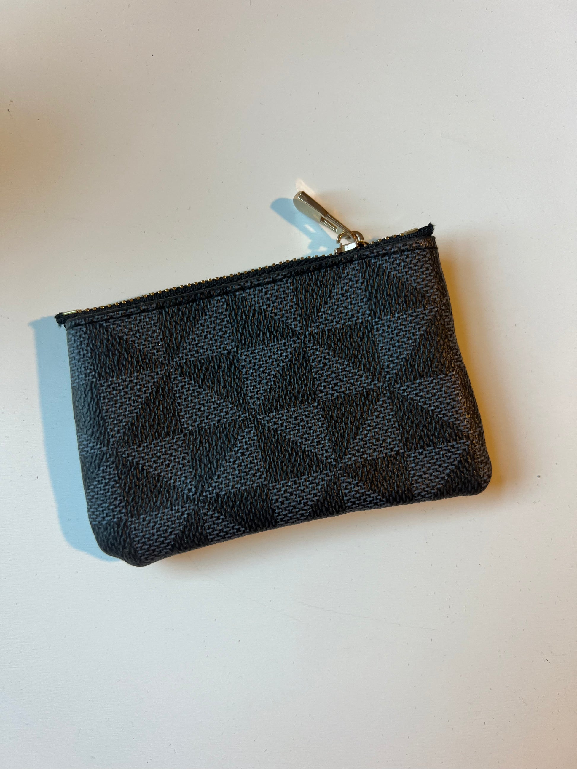 Monogram Vegan Leather Keychain Coin Card Holder
