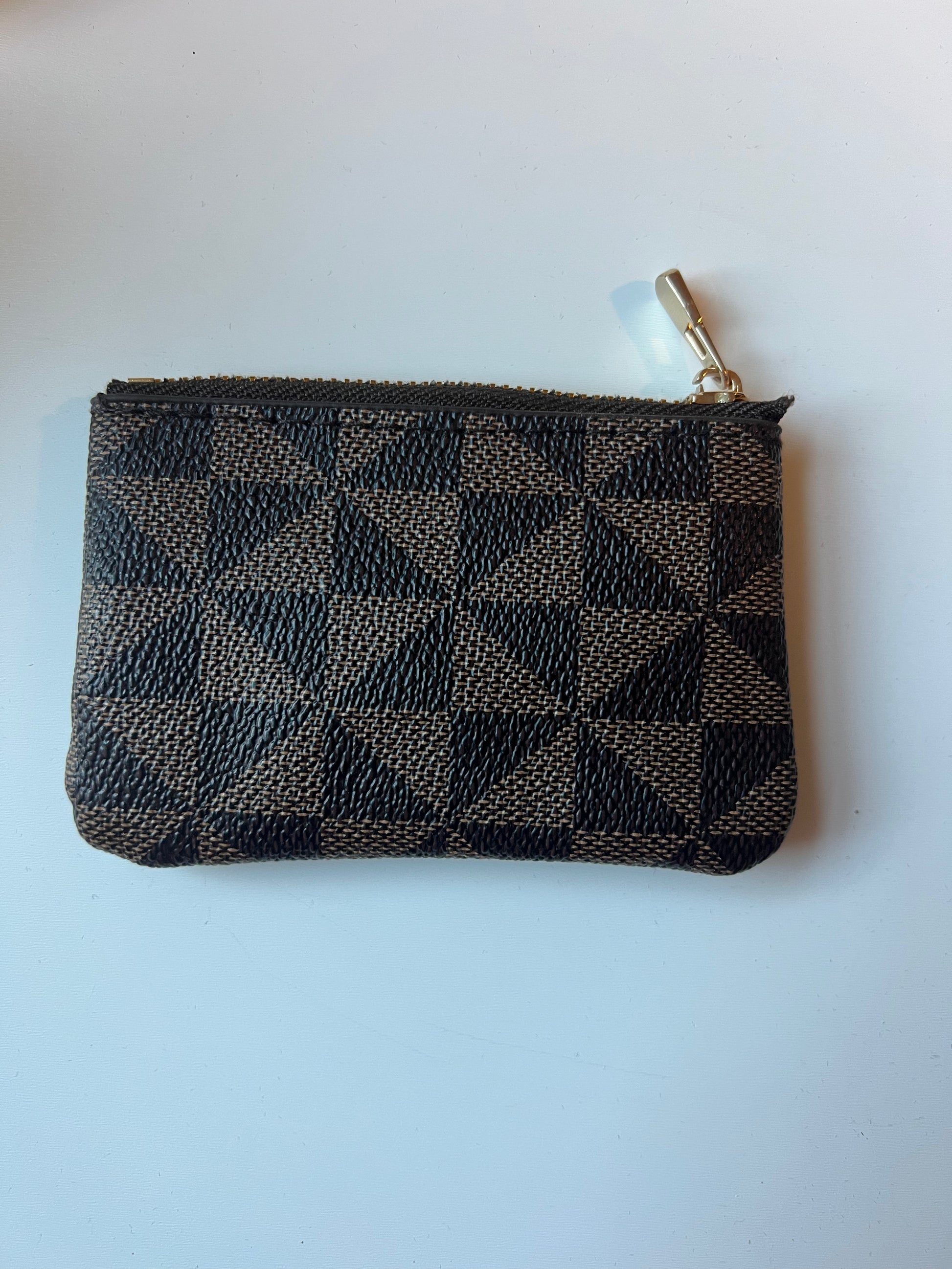 Monogram Vegan Leather Keychain Coin Card Holder