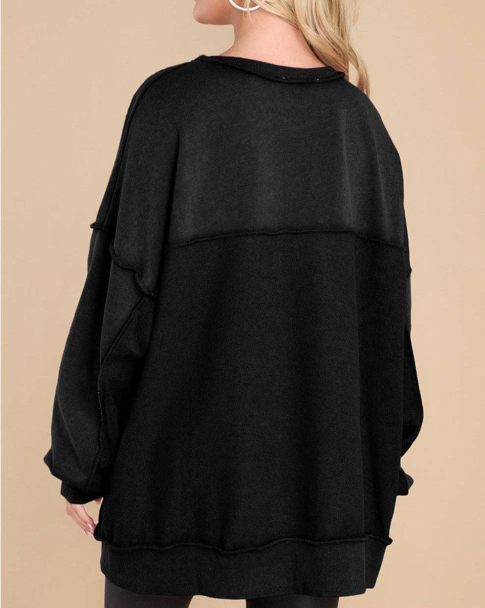 Ginny Reverse Seam Henley Sweatshirt