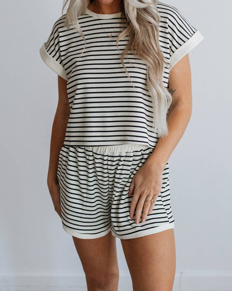Honey Stripe Tee and Shorts Set