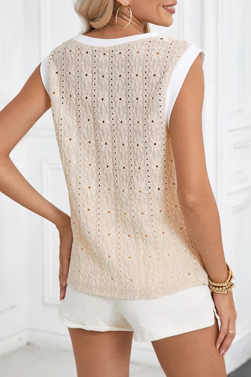 Casey Floral Textured Tank Top