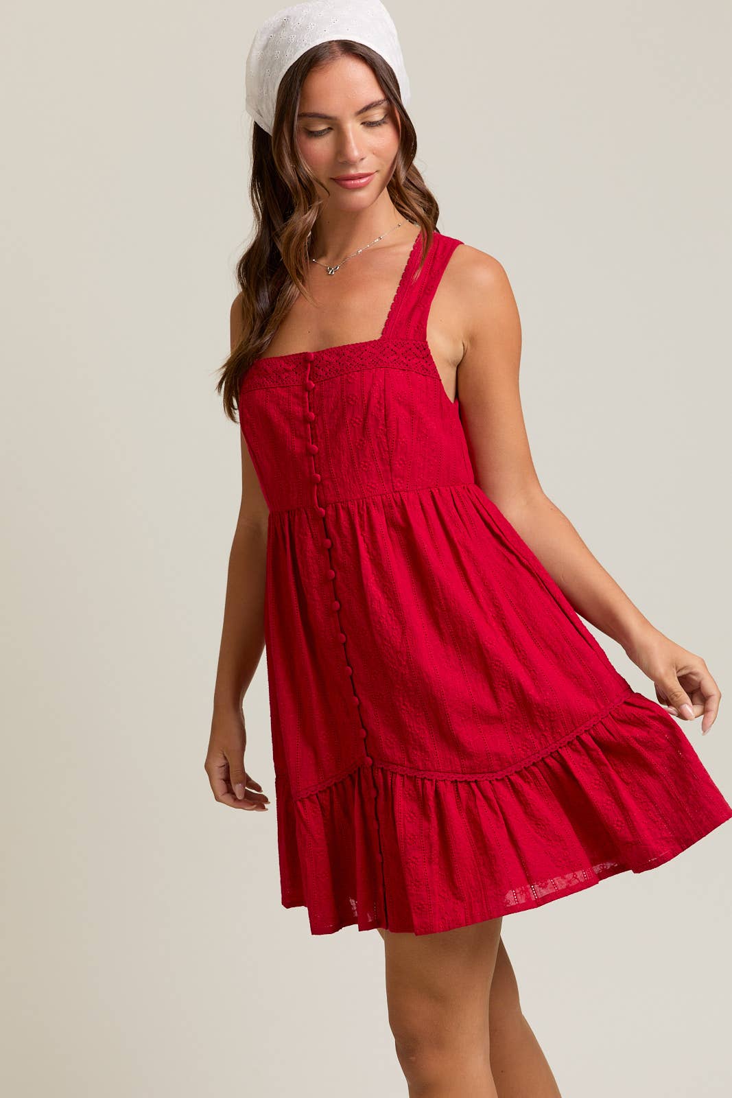 MEGAN SLEEVELESS MINI DRESS WITH TRIM DETAIL