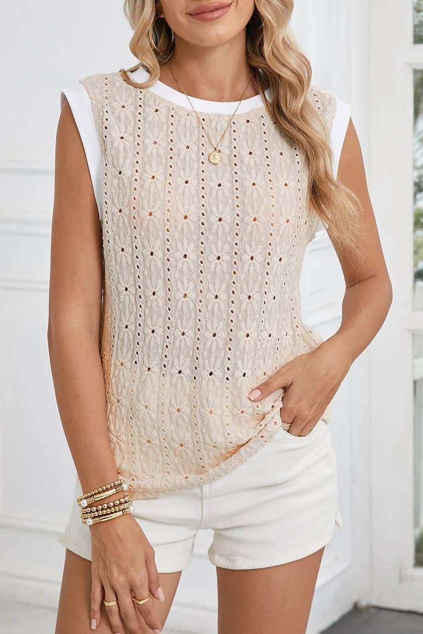 Casey Floral Textured Tank Top